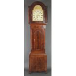 Cruddas of Durham, an 18th Century 8 day striking longcase clock with 13" arched dial, calendar dial