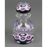 A Whitefriars limited edition millefiori inkwell celebrating the Queen's Silver Jubilee 6" There are