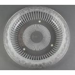 Lalique, a clear glass Marguerites shallow bowl decorated with flowers with lower cased etched marks