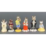 6 Royal Doulton Collectors Club Bunnykins figures - Lawyer Bunnykins DB214 4 1/4", Judge Bunnykins