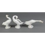 3 Lladro geese 3 1/2", 3 1/2" and 4"