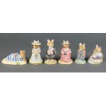 A set of 6 Royal Doulton Brambly Hedge figures - Mr Salt Apple DBH24 4", Wilfred Toadflax DB87 3",