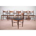 A SET OF SIX ROSEWOOD DINING CHAIRS, DAN
