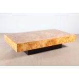 A BURR MAPLE RECTANGULAR COFFEE TABLE, 1