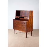 A DANISH ROSEWOOD BUREAU, 1960s, the top