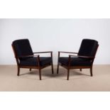 A PAIR OF 1960s DANISH EASY CHAIRS, with