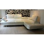 AN ITALIAN LEATHER L-SHAPED HABART SOFA,