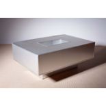 A BRUSHED ALUMINIUM COFFEE TABLE, FRENCH