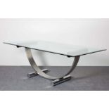 A CHROME  DINING TABLE, 1970s, ITALIAN,