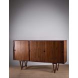 A FINE ROSEWOOD SIDE CABINET, DANISH, 19