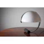 A PERSPEX AND CHROME MOUNTED TABLE LAMP,