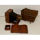 Victorian Mahogany cased camera, J.Lancaster & son Birmingham, Instanograph 1895