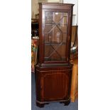 Victorian style mahogany corner cupboard