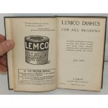 early 20th century Lemco Dishes for all seasons book, with nice advertising images