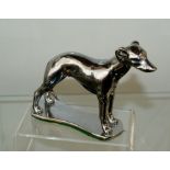 Chrome Figure of a whippet, 10cm tall