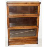 Original 3 Tier Globe Wernicke light oak bookcase