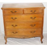 Victorian style French light wood 2 over 3 chest of drawers
 
Width: 40.5 inches Depth: 21.5
