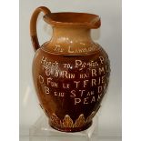 Rare Royal Doulton Motto jug inscribed The landlords invitation here stop and spend a social Hour in
