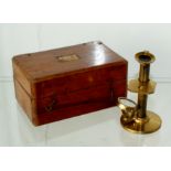 Victorian mahogany boxed travel microscope