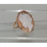 9ct Gold 19th century Cameo ladies Ring, Size I-J