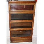 Original 4 Tier Globe Wernicke light oak bookcase