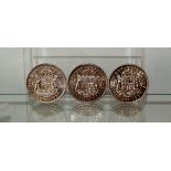 3 High Grade 1937 Silver Crowns coins