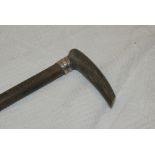 19th century Silver and horn handled walking stick