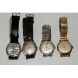 4 Vintage wrist watches including mechanical movements