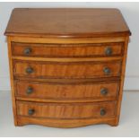 Rare 19th century Miniature Bow Fronted chest in the Sheraton style, satinwood strung
 
Width: