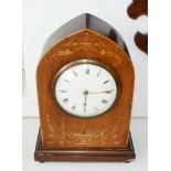 Edwardian / Late Victorian inlaid mantle clock with escapement movement