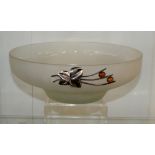 Stunning French glass bowl with mounted hallmarked silver plaque