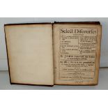 17th Century Book, Select Difcourfes Treating By John smith Late Fellow of Queens college in