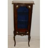 Victorian Glass fronted Display cabinet with Ormolu decoration and hand painted plaques all