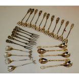 Selection of Mixed .800 Silver cutlery, Gross weight 325 Grams