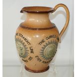 19th century Royal Doulton Earthenware Motto Jug, Circa 1890, 20cm High