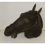 Large Eastern Bronze figure of a horses Head, 30cm Long