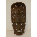 Carved large wooden Japanese Mask