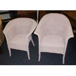 Pair of Lloyd Loom wicker chairs