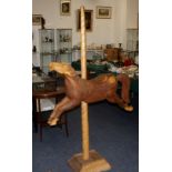 Large hand carved wooden carousel horse