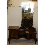 Art Deco Burr Walnut Dressing table with mirror, Venetian