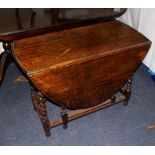 Large early 20th century Oak gate leg table