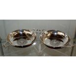 Pair of Silver Quaich Drinking Vessels, 16cm wide, 182 Grams, London 1914