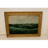 Framed Oil on canvas painting of coastal scene, signed A White 1899