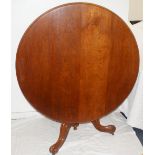 Unusual 19th century Round Chestnut breakfast table, tilt top, Circa 1850