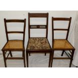 Selection of 3 various Edwardian chairs with inlaid decoration