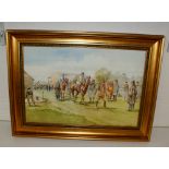 Framed pictures of horse racing scene, Print