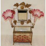 Very Rare antique Victorian glass gilt wedding casket epergne, 38cm High