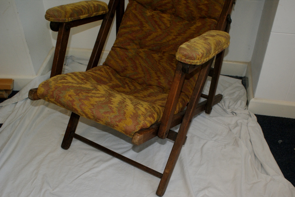 Upholstered 'steamer' deck chair, 1920's - 30's - Image 2 of 4
