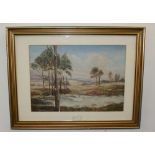 George Melvin Rennie (Scottish 1874 - 1953) Highland River scene, Signed, Gilt framed, Oil painting,