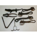 Rare collection of 19th century Kitchenalia, 4 Bull head can openers, 3 nut cracker sets including